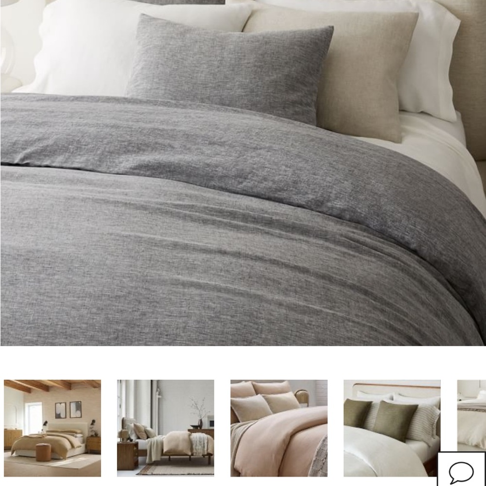 Flax linen duvet cover, king size